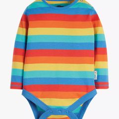 Frugi Baby GOTS Organic Cotton Rainbow Bodysuit, Multi