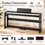 88-Key Fully Weighted Digital Piano with Furniture Stand, Triple Pedal & Wireless Connection Image 3