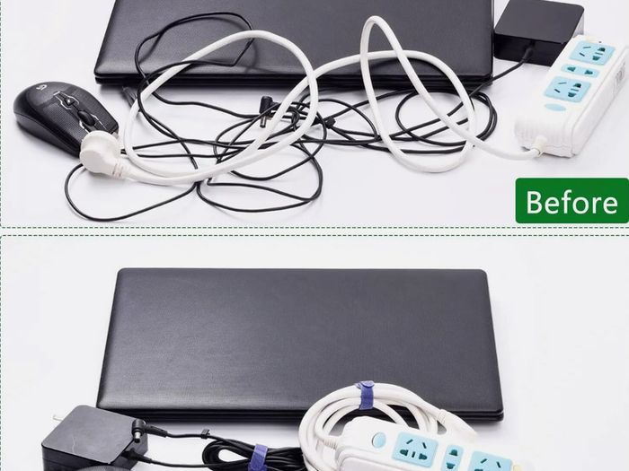 5pcs Wire Loop Hook Ties Cable Straps Green  Reusable Fastening Organizer Adjustable Free inspection