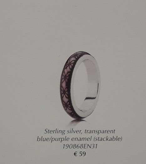 New genuine pandora sterling silver purple enamel ring
