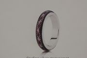 New genuine pandora sterling silver purple enamel ring