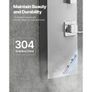 Tower System with Rainfall Shower Head, 53 in Brushed Stainless Steel Shower Column, 3-Function Faucet, High Pressure Wall-Mount Image 6
