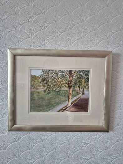Premium Custom Framed Original Watercolor Wood Cushion Profile Frame