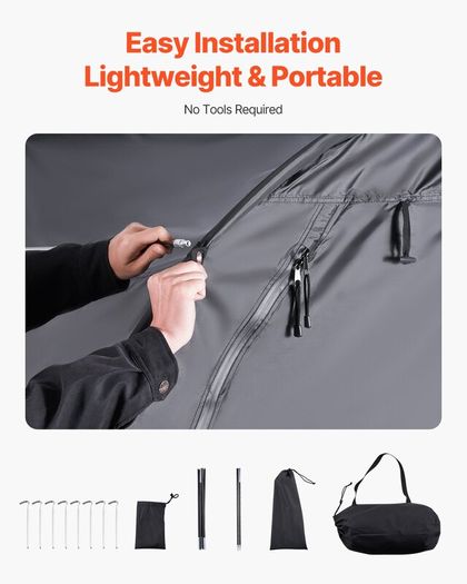 Outdoor Bike Storage Tent Fan-Shaped Waterproof Bike Tent for 4 to 5 Bikes