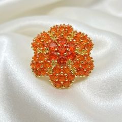 Silver D'joy 1.88 Ct Floral Opal Ring in 18K Yellow Gold Vermeil