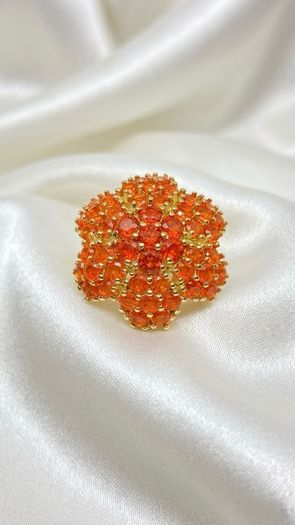 Silver D'joy 1.88 Ct Floral Opal Ring in 18K Yellow Gold Vermeil