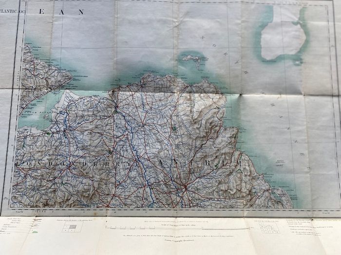 1903 antique Map of Antrim