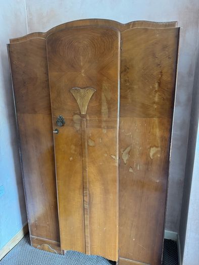Vintage Art Deco Waterfall Wardrobe Set Ladies and Gentlemans Wardrobes