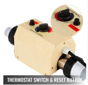 Swimming Pool Heater 2KW 220V SPA Electric Water Heater Pump 48mm 50mm Pool Equipment Water Heater Thermostat