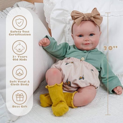 NEW SALE | Reborn-Baby Dolls 20 inch Lifelike Baby Dolls Cute Grils Soft Vinyl Realistic Newborn