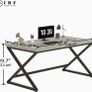 Gray Computer Desk Modern Writing Study for Home Office Industrial Wooden Metal Executive Work Simple Pc Gaming Laptop Workstation Table in Bedroom Light Grey Oak 140 CM Image 2