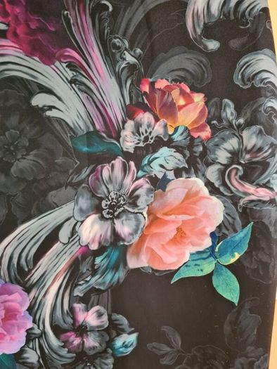 TED BAKER MARCELA black oriental floral dress midi Size 2 UK 10