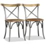 Dining Chairs 6 pcs Solid Mango Wood and Steel Cross Back Image 3