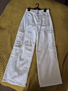 M&S white wide jeans