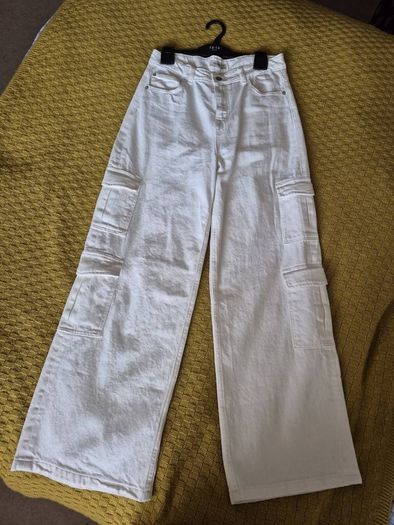 M&S white wide jeans