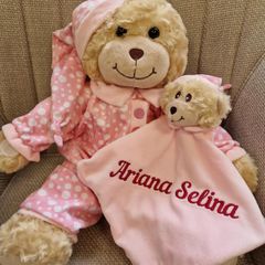 Personalised embroidery Medium Bedtime Bear with Comforter