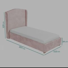 Pink Single Bed frame (fabric)