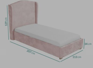Pink Single Bed frame (fabric)