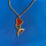 Handmade Gold-Plated Necklace with Heart & Bird Pendant - 40cm Image 2