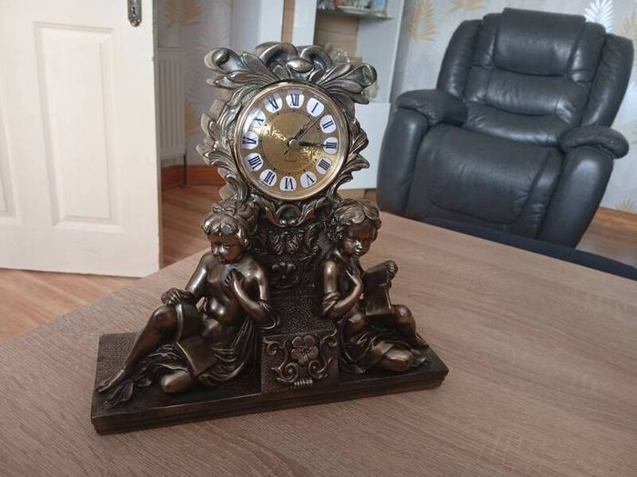 Vintage Cherub Mantel Clock by Academy