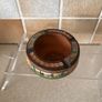 Vintage Handpainted Terracotta Ashtray & Round Carved Wooden Handpainted Trinket Box Image 6