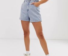New Look Paperbag Waist Blue Denim Shorts New With Tags Size UK6 Payment by Paypal or Revolut