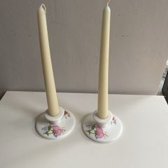 Reduced Wedgwood candle holders beautiful in meadow Sweet pattern