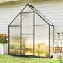 Aluminum Polycarbonate Garden Greenhouse with Adjustable Window and Hinged Door Weather-Resistant Transparent Image 6