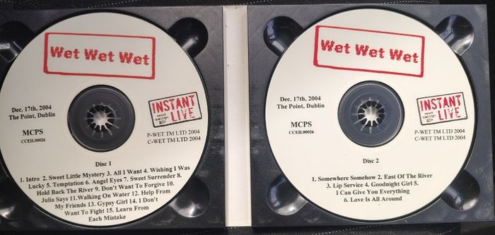 Wet Wet Wet - Instant Live - The Point, Dublin - 17/12/04 2 x CD (2004) Official Bootleg EX+