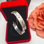 Vintage sterling silver garnet daisy Bangle Image 2