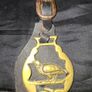 3 Old Brass Horse Medallions mounted on a strap, Postage Available, Image 2