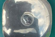 INDIAN Silver Trinket Tray with Coin in Base