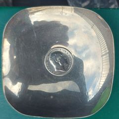 INDIAN Silver Trinket Tray with Coin in Base