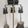 Victorian Sealyham Terrier Brass Fireplace Tool Set Image 4
