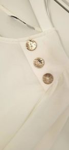 Formula Joven white blouse with gold buttons Sz M (Fit 8-10 UK)