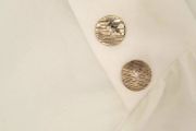 Formula Joven white blouse with gold buttons Sz M (Fit 8-10 UK)