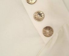 Formula Joven white blouse with gold buttons Sz M (Fit 8-10 UK)