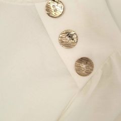 Formula Joven white blouse with gold buttons Sz M (Fit 8-10 UK)