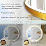 Gold Round Bathroom LED Mirror with Gold Frame 600mm Round Lighted Mirrors for Bathroom Wall LED Circle Vanity Mirror with Lights Golden Frame 3 Color Dimmable Anti-Fog Image 6