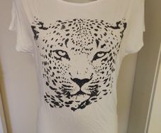 Cream tiger top size UK12 EU40 Postage included