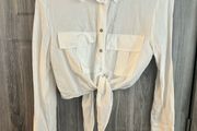 ZARA White Cropped Shirt - Small