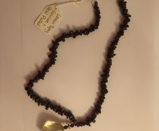 Lemon topaz, Garnet & Gold plated necklace