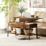 Lift-Top Coffee Table, with Storage - Rustic Brown Image 2