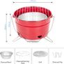 Charcoal Barbecues, Uten Portable BBQ Grill, Premium Charcoal Grill Table Grill Stainless Steel Barbecue Charcoal Grill for Outdoor Camping Red Image 2