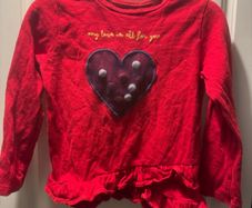 Girls Red Long Sleeved Tshirt