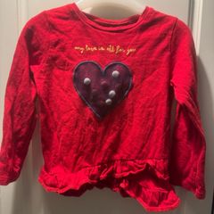Girls Red Long Sleeved Tshirt