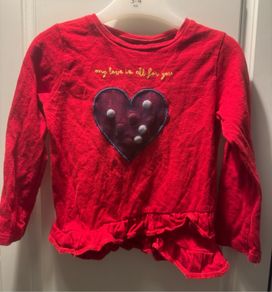 Girls Red Long Sleeved Tshirt