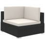 8 Piece Garden Lounge Set with Cushions Poly Rattan Black Image 3