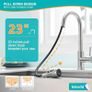 Stainless Steel Kitchen Faucet with Pull Out Sprayer, Single Handle High Arc Kitchen Sink Faucet, 360 Swivel Modern Brushed Nickel Pull Down Kitchen Tap Image 3