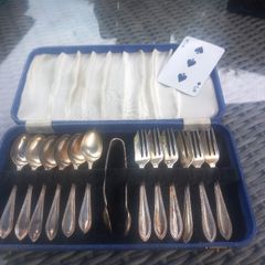 Cake cutlery set, with box, EPNS, D18 post 7e